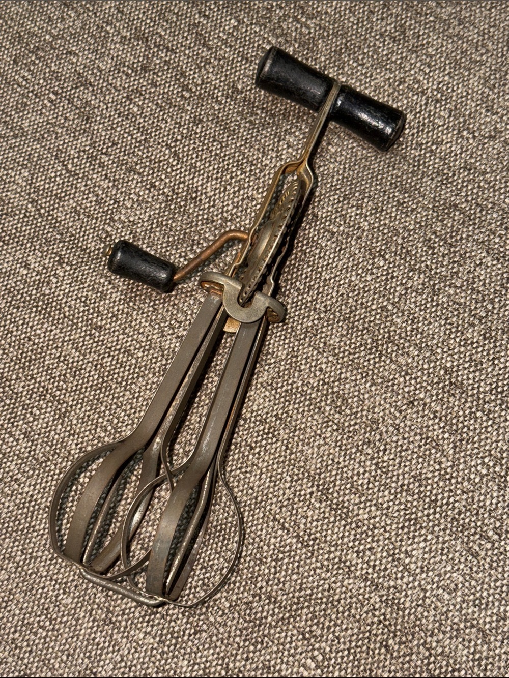 Black wooden handle vintage egg beater/Mixer